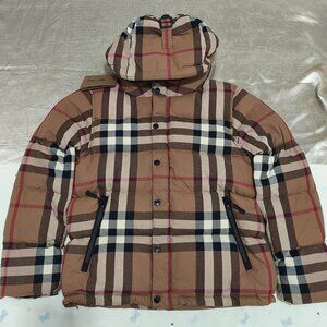 Burberry Check Hooded Down Jacket